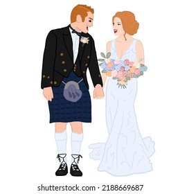 Kilt wedding, Scottish wedding, unconventional wedding, ginger couple