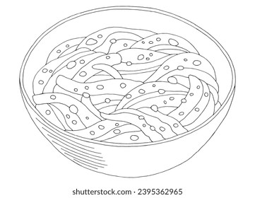 Kim chi food-Grafik, schwarz-weißer Skizze, Vektorgrafik