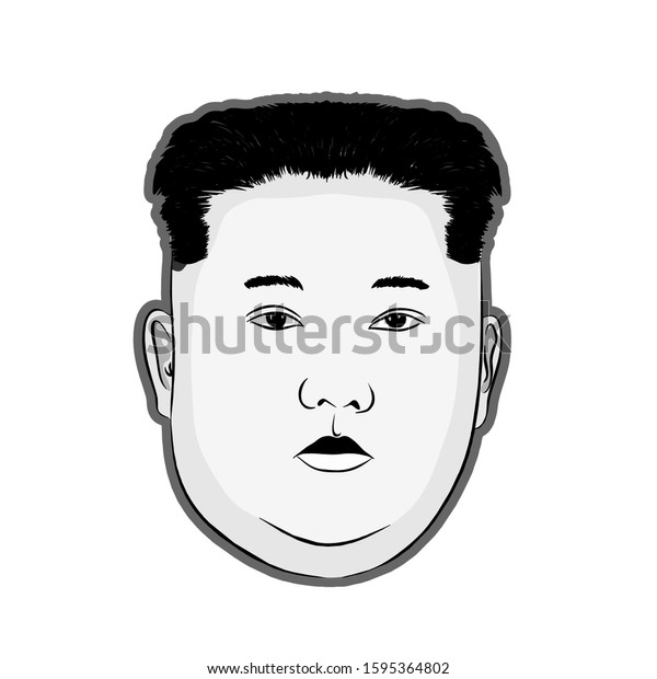 Kim Jong Un Portrait Face Illustration Stock Vector Royalty Free