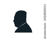 Kim Jong Un silhouette Supreme leader of North Korea Official profile logo icon sign World politician Classic style design Fashion print clothes apparel greeting invitation card banner badge poster ad