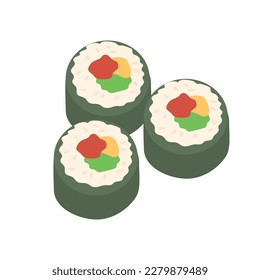 kimbab korean street food illustration