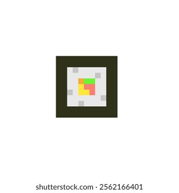 The kimbab pixel style icon is designed in a square shape on a white background
