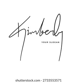 Kimberly name signature logo vector design
