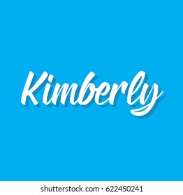 kimberly, text design. Vector calligraphy. Typography poster. Usable as background.