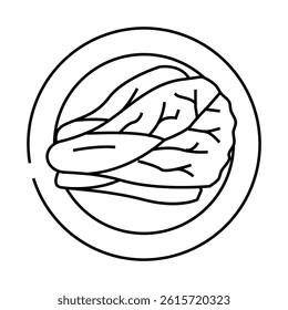 kimchi cabbage korean cuisine line icon vector. kimchi cabbage korean cuisine sign. isolated contour symbol black illustration