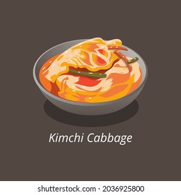 Kimchi cabbage. Korean foon. Vector 