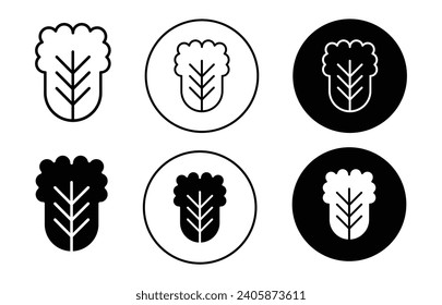 Kimchi cabbage leaves Icon logo mark. Korean kimchi illustration drawing flat 