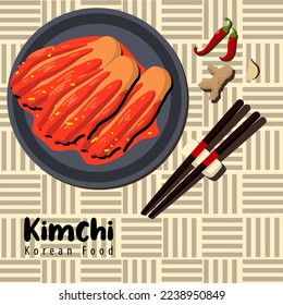 kimchi flat style illustration vector design