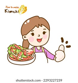 Kimchi homemade on background vector.