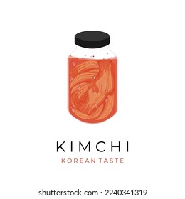 Kimchi In Jar Illustration Logo