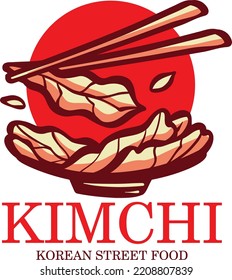 kimchi Korean Food Vector Template Meal Label