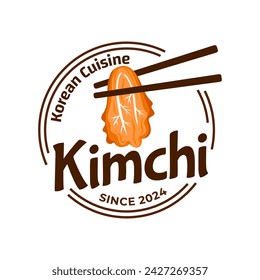 Plantilla de vector de comida coreana con logotipo de kimchi, para diseños gráficos de comida tradicional casera saludable orgánica Inspiración