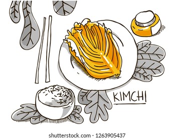 Kimchi Mural in Mixcolor style vector