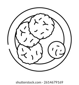 kimchi pancakes korean cuisine line icon vector. kimchi pancakes korean cuisine sign. isolated contour symbol black illustration