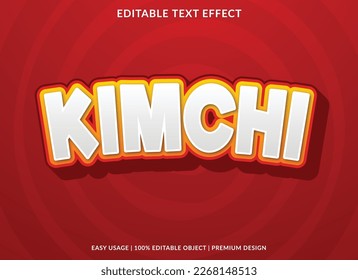 kimchi text effect template with abstract background, editable template use for business logo
