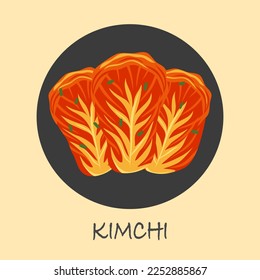 Kimchi traditional Korean dish in flat design.