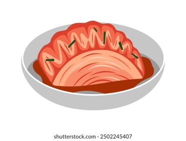 Kimchi traditional Korean dish in flat design.