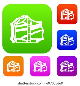 Kimchi, traditional korean food set icon in different colors isolated vector illustration. Premium collection