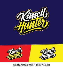 Kimcil Hunter Logotype Handlettering Typography Vector Concept