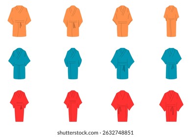 Kimono Clothes Icon Set Design