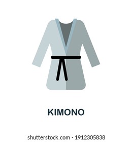 Kimono flat icon. Color simple element from combat sport collection. Creative Kimono icon for web design, templates, infographics and more