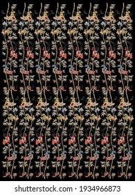 Arte vector de repetición floral de Kimono