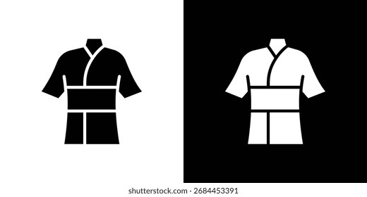 Kimono icon in flat style, filled black symbol