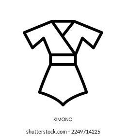 kimono icon. Line Art Style Design Isolated On White Background