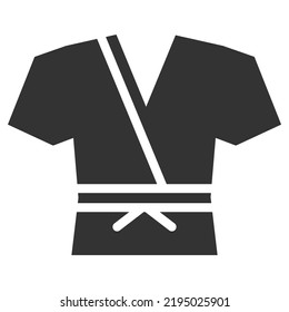 Kimono icon. Martial art uxiform sign. Flat style vector illustration isolated on white background
