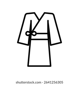 Kimono icon outline set sign