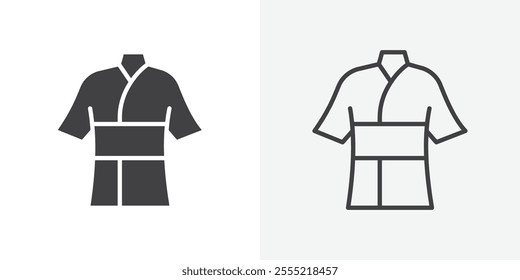 Kimono icon. outlined vector style.