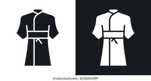 Kimono icon pack in black color.