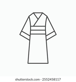 Kimono icon set in blackthin line style.