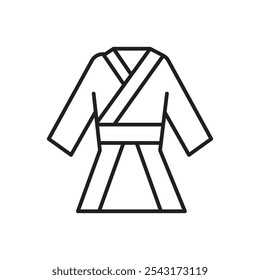 Kimono icon. thin stroke and solid.