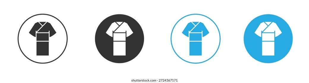 Elemento de diseño de iconos de kimono. Ilustración vectorial sobre fondo blanco.