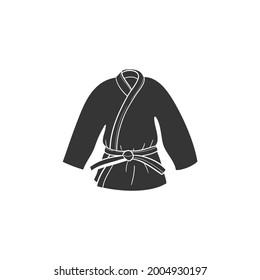 Kimono Judo Icon Silhouette Illustration. Sport Vector Graphic Pictogram Symbol Clip Art. Doodle Sketch Black Sign.