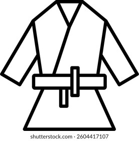 Kimono Line Vector Icon Design