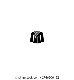 Kimono Logo Icon Design mit einfachem Line Art Stil