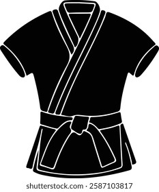 kimono martial art icon image vector illustration design  black and white