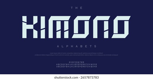 Kimono  Minimal font creative modern alphabet. Typography with dot regular and number. minimalist style fonts set. vector illustration