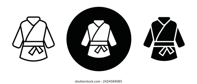 Kimono outline icon collection or set. Kimono Thin vector line art