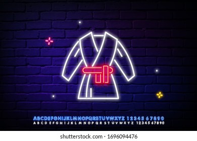 kimono outline icon. Elements of Sport in neon style icons. Simple icon for websites, web design, mobile app, info graphics