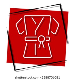 kimono red banner in frame. Vector illustration.