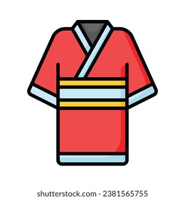 Diseño vectorial de kimono aislado de fondo blanco, vestido karategi japonés
