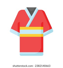 Diseño vectorial de kimono aislado de fondo blanco, vestido karategi japonés