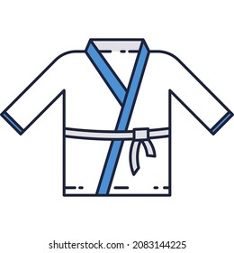 Kimono vector icon. Sport jacket for karate training isolated on white background