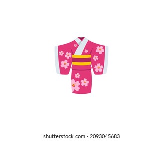 Kimono vector isolated icon. Emoji illustration. Japanese dress vector emoticon