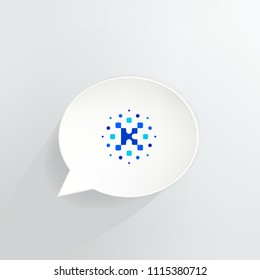 Kin Cryptocurrency Coin Speech Bubble Background