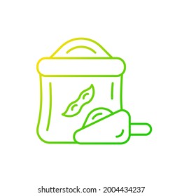 Kinako gradient linear vector icon. Healthy soybeans based flour. Organic meals ingredients. Nutrition source. Thin line color symbols. Modern style pictogram. Vector isolated outline drawing