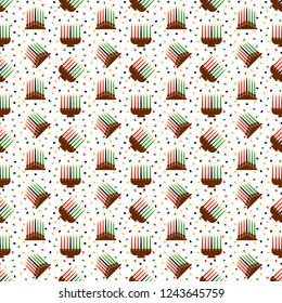 Kinara Seamless Pattern - Colorful kinara and confetti design for Kwanzaa